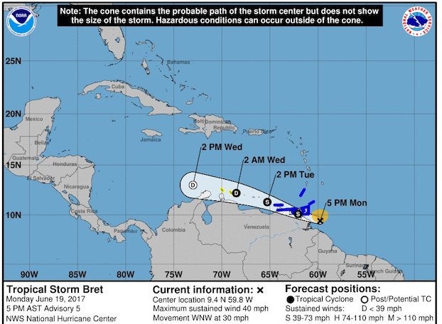 Tropical Storm Bret Forms In Atlantic With Possible Hurricane Threat