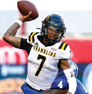 Quarterback Myles Crawley leads Grambling State into Tiger Stadium for the first meeting against LSU. (Associated Press)