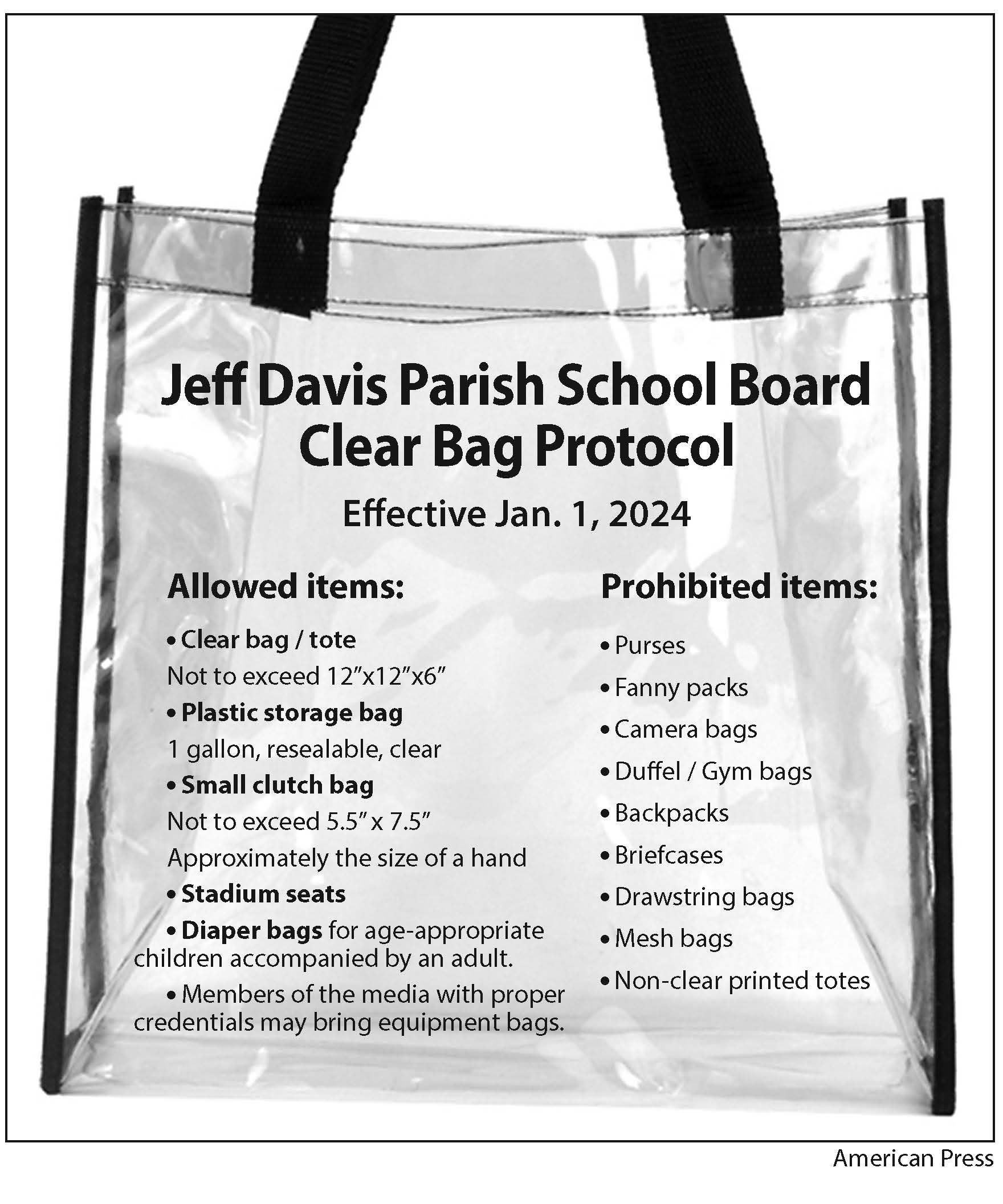 Athletics / Clear Bag Policy